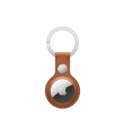 Apple AirTag Leather Key Ring - стилен оригинален ключодържател от естествена кожа за Apple AirTag (кафяв)