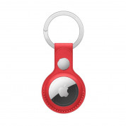Apple AirTag Leather Key Ring - стилен оригинален ключодържател от естествена кожа за Apple AirTag (червен)