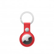 Apple AirTag Leather Key Ring - стилен оригинален ключодържател от естествена кожа за Apple AirTag (червен) 1