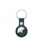 Apple AirTag Leather Key Ring - стилен оригинален ключодържател от естествена кожа за Apple AirTag (тъмносин) 1