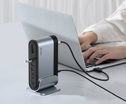Baseus Working Station USB 3.2 16-in-1 USB-C Hub V2 (CAHUB-HG0G) - мултифункционален хъб за свързване на допълнителна периферия за Macbook и USB-C устройства (сив) 10