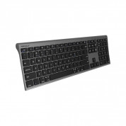 Macally Aluminum Quick Switch Bluetooth Keyboard - безжична Bluetooth клавиатура за компютри, таблети и устройства с Bluetooth (тъмносив) 