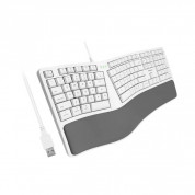 Macally Ergonomic Keyboard with Palm Rest US - жична ергономична клавиатура за Mac и PC (бял)  3