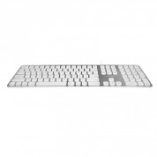 Macally Aluminum Slim USB keyboard with 2 USB Ports US - алуминиева жична клавиатура за Mac с 2 USB порта (бял)  2