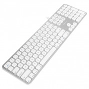 Macally Aluminum Slim USB keyboard with 2 USB Ports US - алуминиева жична клавиатура за Mac с 2 USB порта (бял) 