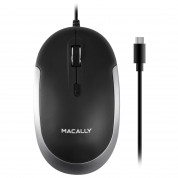 Macally USB-C Optical Quiet Click Mouse - USB-C оптична мишка за PC и Mac (черен)