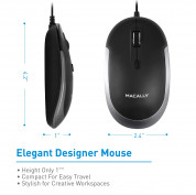 Macally USB-C Optical Quiet Click Mouse - USB-C оптична мишка за PC и Mac (черен) 4
