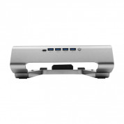Macally Laptop Stand With 4-Port USB 3.0 and RGB Lighting Hub - поставка с вграден USB хъб и RGB осветление за MacBook и лаптопи (тъмносив) 2