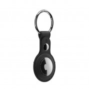 SwitchEasy Wrap Leather Keyring - стилен ключодържател от естествена кожа за Apple AirTag (черен) 2