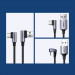 Ugreen USB-C Data Cable Angled Quick Charge 3A - кабел с въжена оплетка и бързо зареждане за устройства с USB-C порт (100 см) (черен) 6