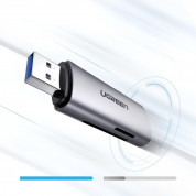 Ugreen 2-in-1 Card Reader microSD, SD USB 3.0 - USB-A четец за SD и microSD карти за компютри и лаптопи (тъмносив) 3