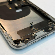 Apple iPhone XS Backcover Full Assembly - оригинален резервен заден капак заедно с Lightning порт, безжично зареждане и бутони (бял) 2