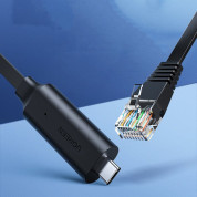 Ugreen USB-C to RJ45 Console Flat Cable - USB-C към Ethernet кабел за устройства с USB-C порт (150 см) (черен)  3