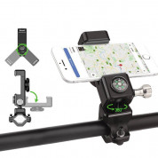 Adjustable Phone Bike Mount Holder with Compass - универсална поставка за колело с компас за мобилни телефони (черен) 2