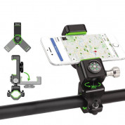 Adjustable Phone Bike Mount Holder with Compass - универсална поставка за колело с компас за мобилни телефони (зелен-черен) 2