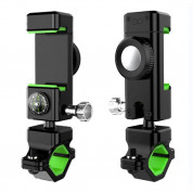 Adjustable Phone Bike Mount Holder with Compass - универсална поставка за колело с компас за мобилни телефони (зелен-черен) 1
