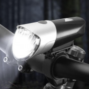 Wozinsky Front Bicycle Light USB Charged XC-215 - висококачествена предна лампа с вградена батерия за колело (черен) 6