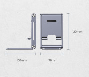 Ugreen Foldable Multi-Angle Phone Stand - сгъваема алуминиева поставка за мобилни телефони и таблети до 7.9 инча (тъмносив) 4