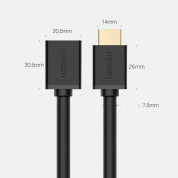 Ugreen 4K HDMI Female to HDMI Male Extension Cable - удължителен HDMI кабел (100 см) (черен) 6