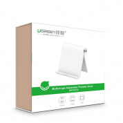 Ugreen Multi-Angle Adjustable Portable Stand - преносима сгъваема поставка за таблети и смартфони (бял) 10