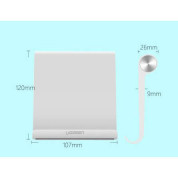 Ugreen Multi-Angle Adjustable Portable Stand - преносима сгъваема поставка за таблети и смартфони (бял) 7