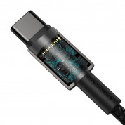 Baseus Tungsten Gold USB-C to USB-C Cable PD 2.0 100W (CATWJ-01) - здрав кабел с въжена оплетка и бързо зареждане за устройства с USB-C порт (100 см) (черен) 6