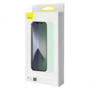 Baseus Full Coverage Green Tempered Glass Film with Anti Blue Light Filter (SGAPIPH67N-LP02) - стъклено защитно покритие за целия дисплей на  iPhone 12 Pro Max (прозрачен) (2 броя) 16