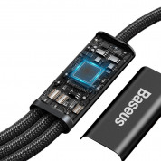 Baseus Rapid 3-in-1 USB 20W Cable (CAMLT-SC01) - универсален USB-C кабел с Lightning, microUSB и USB-C конектори (150 см) (черен) 4