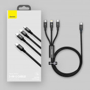 Baseus Rapid 3-in-1 USB 20W Cable (CAMLT-SC01) - универсален USB-C кабел с Lightning, microUSB и USB-C конектори (150 см) (черен) 17