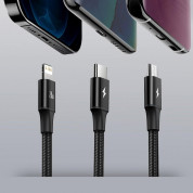 Baseus Rapid 3-in-1 USB 20W Cable (CAMLT-SC01) - универсален USB-C кабел с Lightning, microUSB и USB-C конектори (150 см) (черен) 11