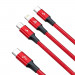 Baseus Rapid 3-in-1 USB Cable (CAMLT-SC09) - универсален USB-C кабел с Lightning, microUSB и USB-C конектори (150 см) (червен) 4