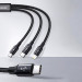 Baseus Rapid 3-in-1 USB Cable (CAMLT-SC09) - универсален USB-C кабел с Lightning, microUSB и USB-C конектори (150 см) (червен) 10