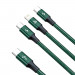 Baseus Rapid 3-in-1 USB Cable (CAMLT-SC06) - универсален USB-C кабел с Lightning, microUSB и USB-C конектори (150 см) (зелен) 4