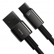 Baseus Tungsten Gold USB to USB-C Cable PD 2.0 66W (CATWJ-C01) - здрав кабел с въжена оплетка и бързо зареждане за устройства с USB-C порт (200 см) (черен) 3