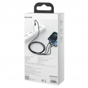 Baseus Tungsten 3-in-1 USB Cable (CAMLTWJ-01) - универсален USB кабел с Lightning, microUSB и USB-C конектори (150 см) (черен) 12