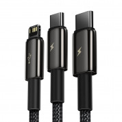 Baseus Tungsten 3-in-1 USB Cable (CAMLTWJ-01) - универсален USB кабел с Lightning, microUSB и USB-C конектори (150 см) (черен) 4