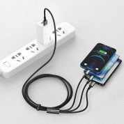 Baseus Tungsten 3-in-1 USB Cable (CAMLTWJ-01) - универсален USB кабел с Lightning, microUSB и USB-C конектори (150 см) (черен) 8