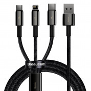 Baseus Tungsten 3-in-1 USB Cable with micro USB, Lightning and USB-C connectors (CAMLTWJ-01) (150 cm) (black)