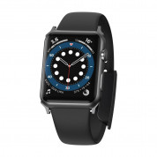 Baseus Slip-Thru Silicone Watch Band (LBWSE-A01) - силиконова каишка за Apple Watch 42мм, 44мм, 45мм, Ultra 49мм (черен)