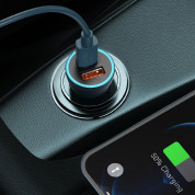 Baseus Golden Contactor Pro Quick Car Charger 40W (TZCCJD-0G) - зарядно за кола с USB-A и USB-C изходи с технология за бързо зареждане и USB-А към USB-C кабел (тъмносив) 8