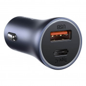 Baseus Golden Contactor Pro Quick Car Charger 40W (TZCCJD-0G) - зарядно за кола с USB-A и USB-C изходи с технология за бързо зареждане и USB-А към USB-C кабел (тъмносив) 3