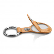 PU Leather Keyring Keychain Case - стилен ключодържател от изкуствена кожа за Apple AirTag (светлокафяв) 2