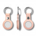 PU Leather Keyring Keychain Case - стилен ключодържател от изкуствена кожа за Apple AirTag (розов) 2