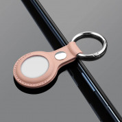 PU Leather Keyring Keychain Case - стилен ключодържател от изкуствена кожа за Apple AirTag (розов) 4