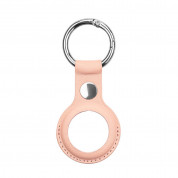 PU Leather Keyring Keychain Case for Apple AirTag (pink)