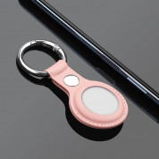 PU Leather Keyring Keychain Case - стилен ключодържател от изкуствена кожа за Apple AirTag (розов) 3