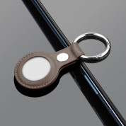 PU Leather Keyring Keychain Case - стилен ключодържател от изкуствена кожа за Apple AirTag (кафяв) 4