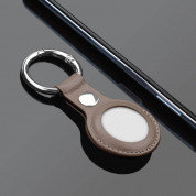 PU Leather Keyring Keychain Case - стилен ключодържател от изкуствена кожа за Apple AirTag (кафяв) 3