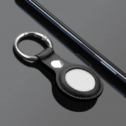 PU Leather Keyring Keychain Case - стилен ключодържател от изкуствена кожа за Apple AirTag (черен) 3