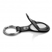 PU Leather Keyring Keychain Case - стилен ключодържател от изкуствена кожа за Apple AirTag (черен) 2